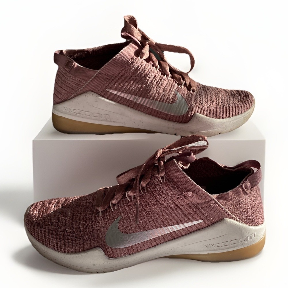 Nike Air Zoom Fearless Flyknit 2 LM Womens 7.5 Mauve Pink Gym Training AH8802